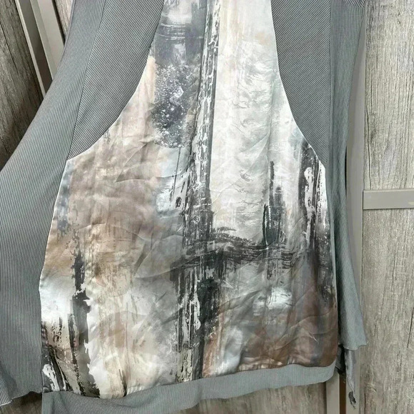 Deca Dress Sz 2 Art To Wear Gray Cap Sleeve V Neck - Picture 5 of 9